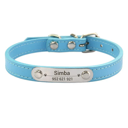 Personalized Dog Collar Name Carved ID