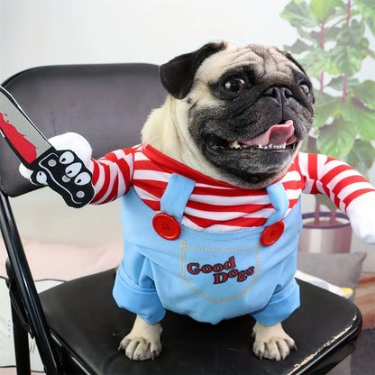 Halloween Dog Clothes and Wig for Holiday Party