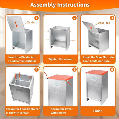 Dog Feeder - Galvanized Metal Pet Food Station