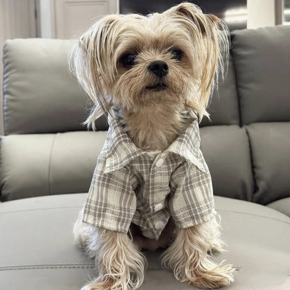 Dog clothes Spring Summer Plaid Shirt